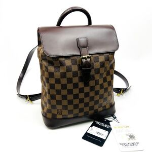 Beautiful Louis Vuitton Damier Ebene Soho Backpack Bag